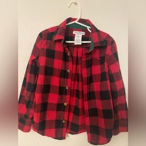 Tommy Bahama Kids Buffalo Plaid Button Up Shirt in Red, Size 5-6